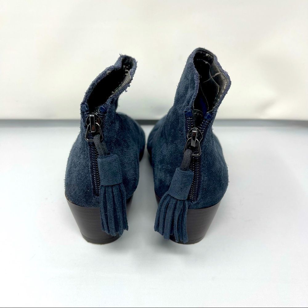 Kenneth Cole Reaction Womens Pil Age Ankle Booties Navy Blue Leather Zip 6.5 M - Picture 4 of 7